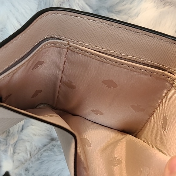 Kate Spade "EVA" Micro Trifold Leather Wallet-WLRU6275 Black/Beige-NWT - Picture 8 of 11